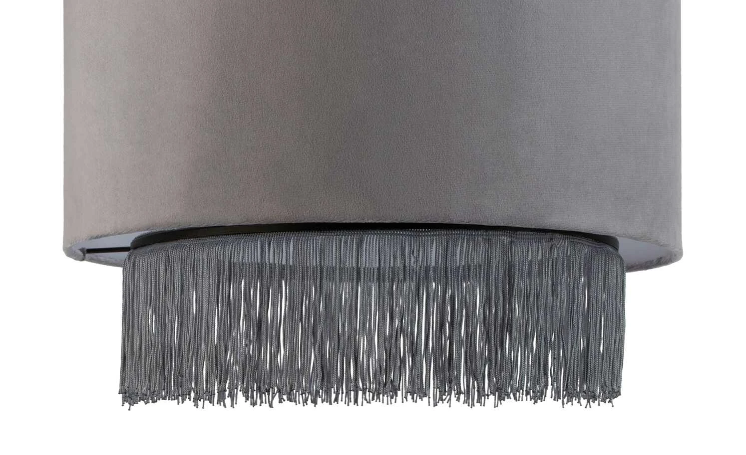 Pendelleuchte, 1-flammig, Samt grau mit Fäden 4 Pendelleuchte, 1-flammig, Samt grau mit Fäden – Bild 4