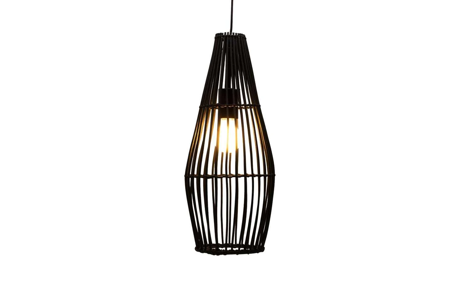 Pendelleuchte, 1-flammig, Rattan/schwarz 6 Pendelleuchte, 1-flammig, Rattan/schwarz – Bild 6