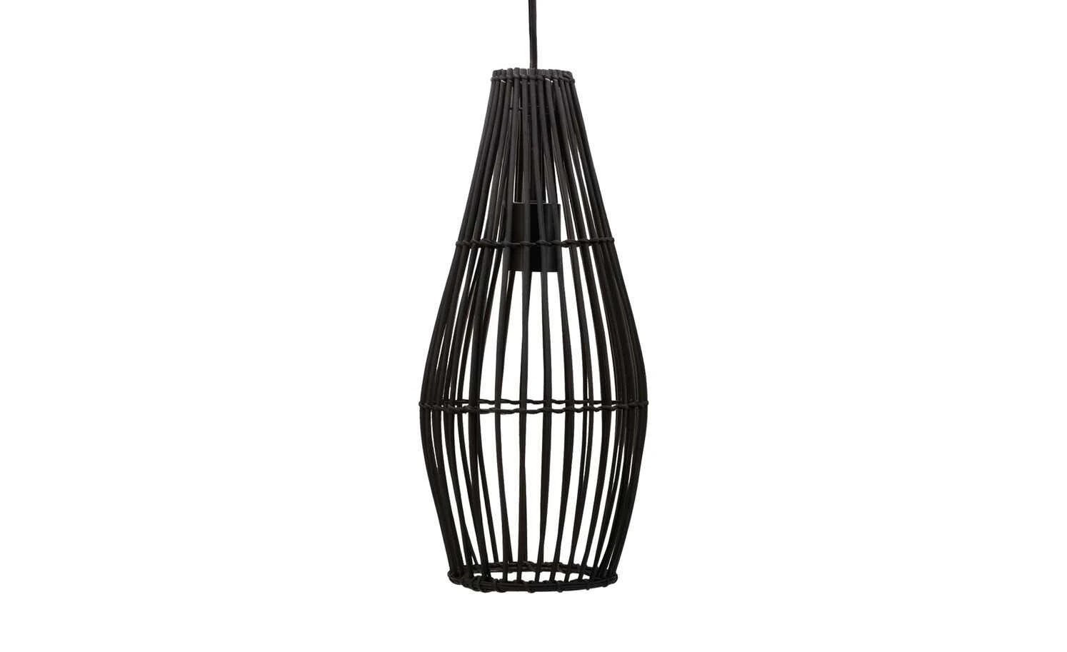 Pendelleuchte, 1-flammig, Rattan/schwarz 2 Pendelleuchte, 1-flammig, Rattan/schwarz – Bild 2