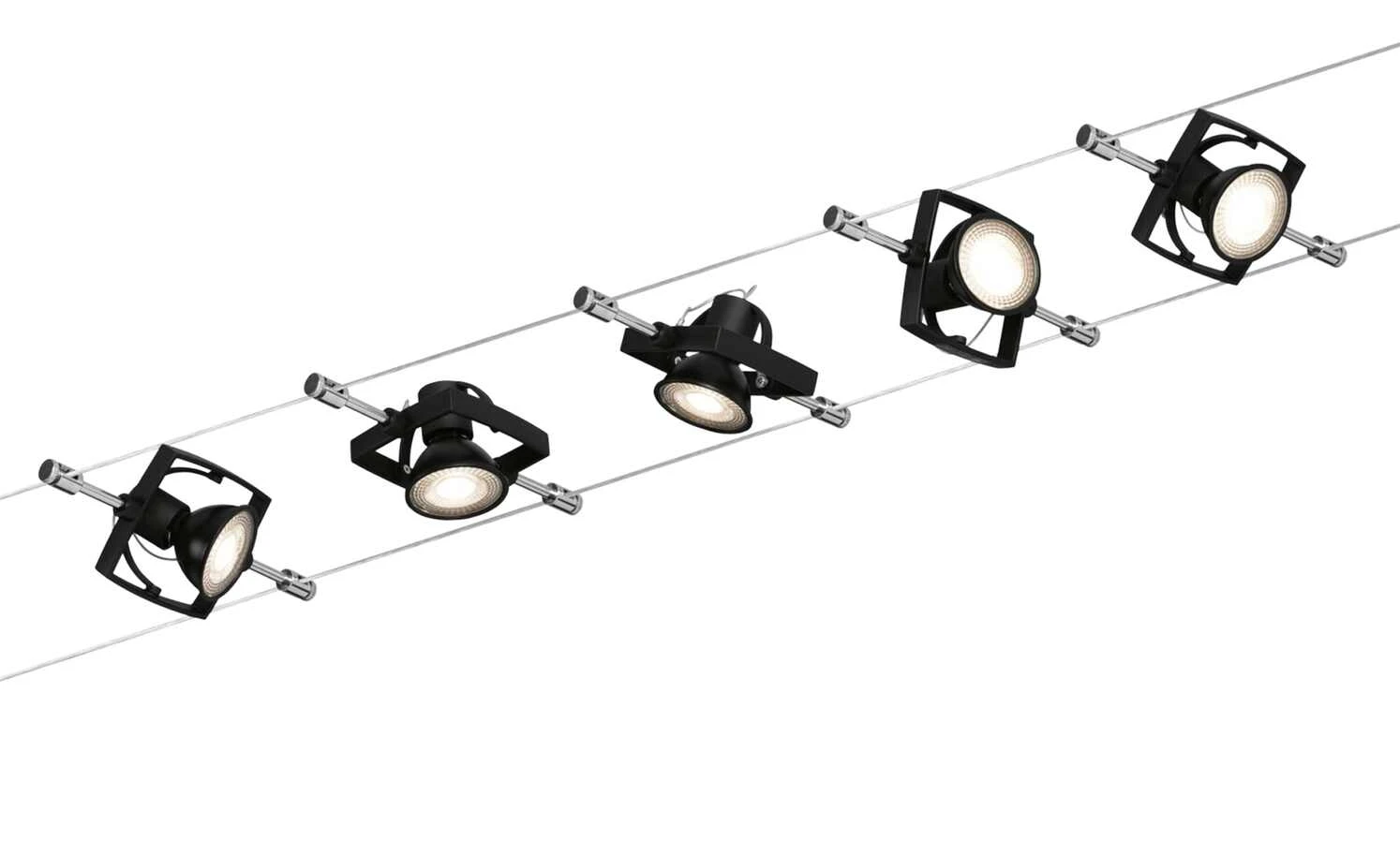 Seilsystem, Basisset, 5-flammig, schwarz-matt 4 Seilsystem, Basisset, 5-flammig, schwarz-matt – Bild 4