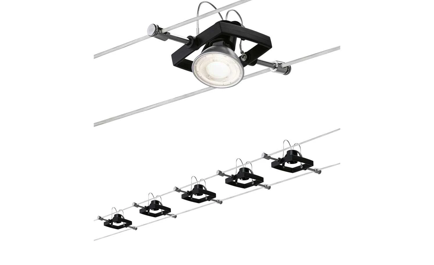 Seilsystem, Basisset, 5-flammig, schwarz-matt 5 Seilsystem, Basisset, 5-flammig, schwarz-matt – Bild 5