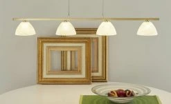 B-Leuchten LED-Pendelleuchte, 4-flammig, messing matt