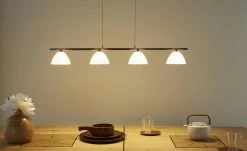 B-Leuchten LED-Pendelleuchte, 4-flammig, Nickel matt