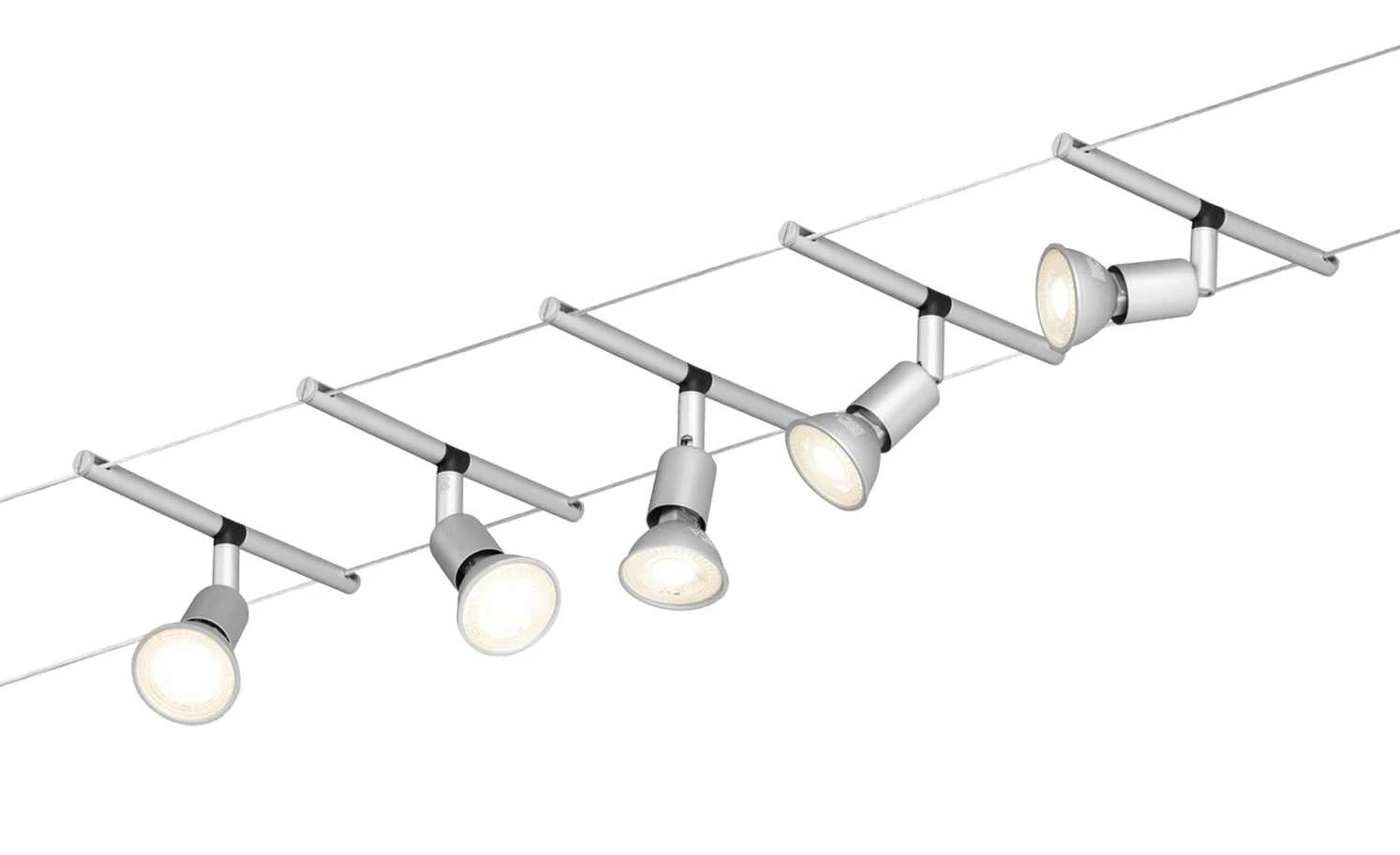 Seilsystem, Basisset, 5-flammig, chrom-matt 2 Seilsystem, Basisset, 5-flammig, chrom-matt – Bild 2