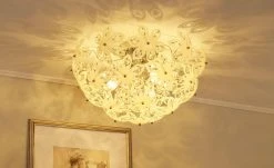 Trio Deckenleuchte, 3-flammig Acrylblüten weiß