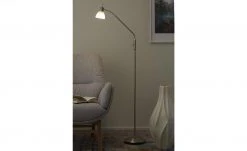 Stehleuchte, 1-flammig, Nickel-matt mit Flexarm