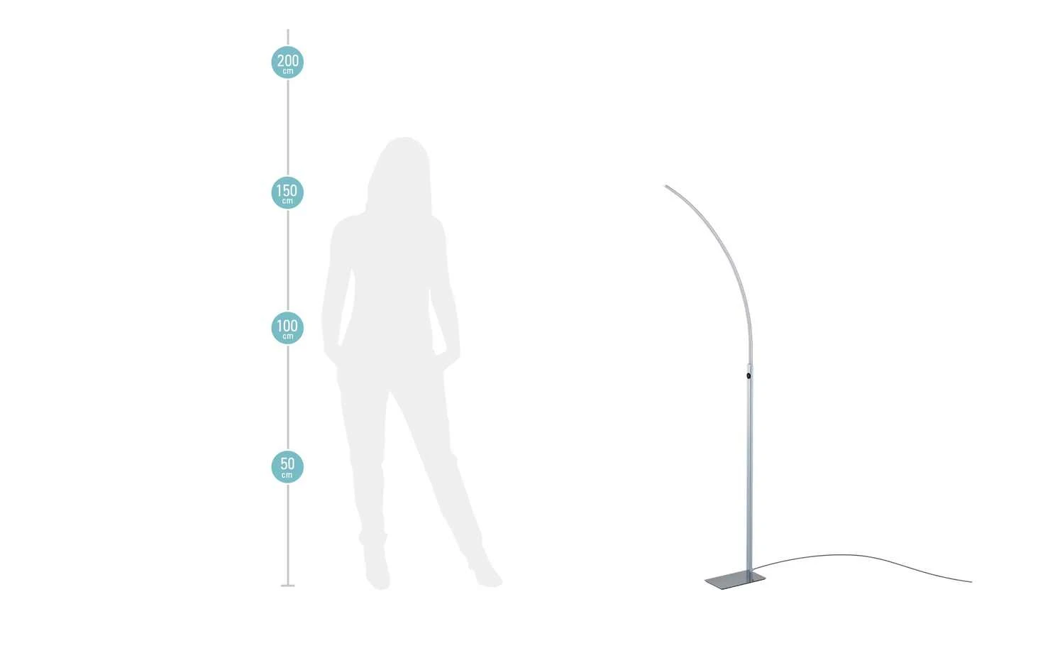 Paul Sommerkamp Leuchten LED-Stehleuchte, 1-flammig gebogen | Nickel 7 Paul Sommerkamp Leuchten LED-Stehleuchte, 1-flammig gebogen | Nickel – Bild 7