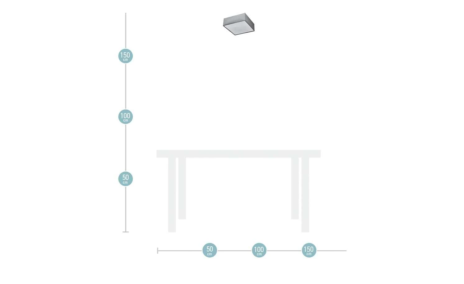 Trio Deckenleuchte mit eckigen Stoffschirm 4 Trio Deckenleuchte mit eckigen Stoffschirm – Bild 4
