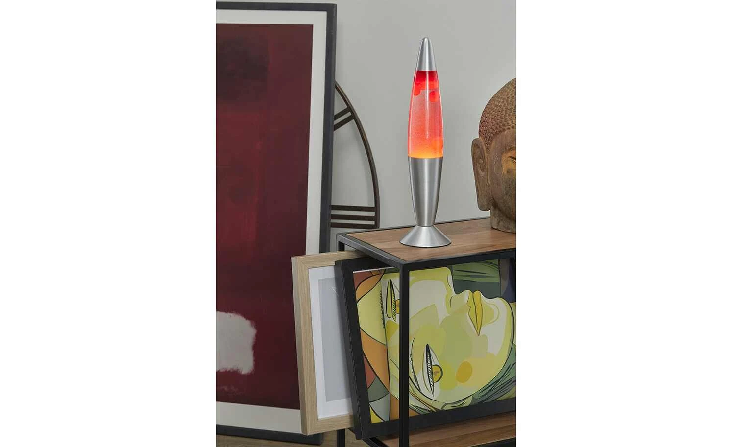 Trio Lava-Leuchte, silber, Klar/rot 1 Trio Lava-Leuchte, silber, Klar/rot