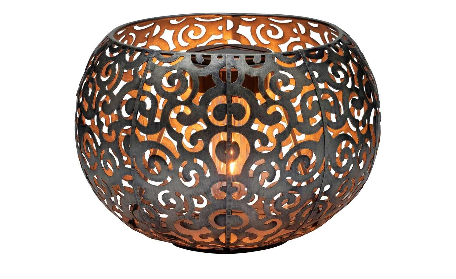 Solar-Tischleuchte, silberfarben `Schale´ 3 Solar-Tischleuchte, silberfarben `Schale´ – Bild 3