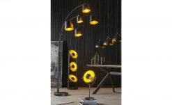 HOME STORY Retro-Stehleuchte, schwarz-gold