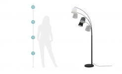 HOME STORY Bogenleuchte, 5-flammig mit Stoffschirmen -Innenleuchten Verkaufsladen 10686207 3 202106182233