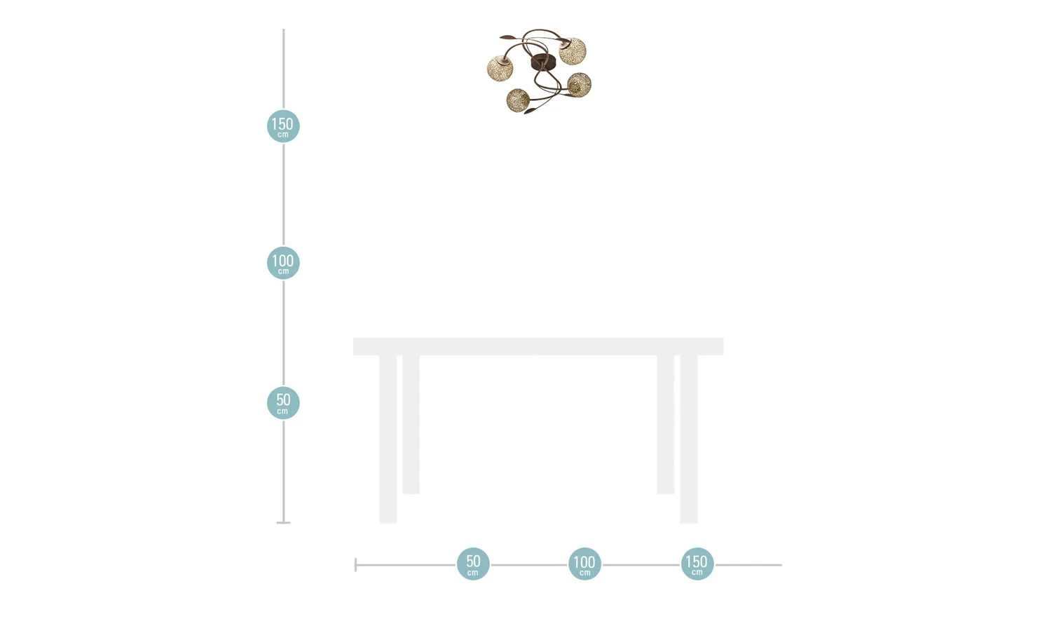 Paul Neuhaus Deckenleuchte, 4-flammig rostfarben 4 Paul Neuhaus Deckenleuchte, 4-flammig rostfarben – Bild 4
