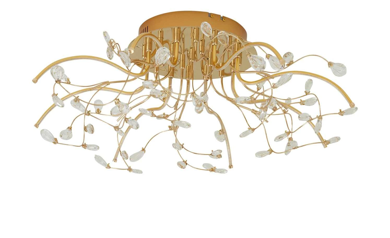 B-Leuchten LED-Deckenleuchte, messing poliert mit Glasblättern | Messing glänzend 2 B-Leuchten LED-Deckenleuchte, messing poliert mit Glasblättern | Messing glänzend – Bild 2