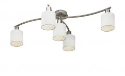 Trio Deckenleuchte, 5-flammig Stoffschirme weiß