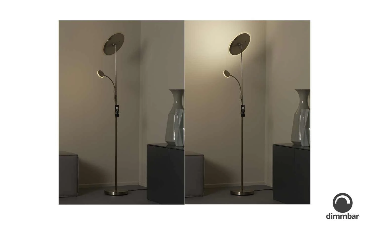 LED-Deckenfluter, 2-flammig mit Fernbedienung 1 LED-Deckenfluter, 2-flammig mit Fernbedienung