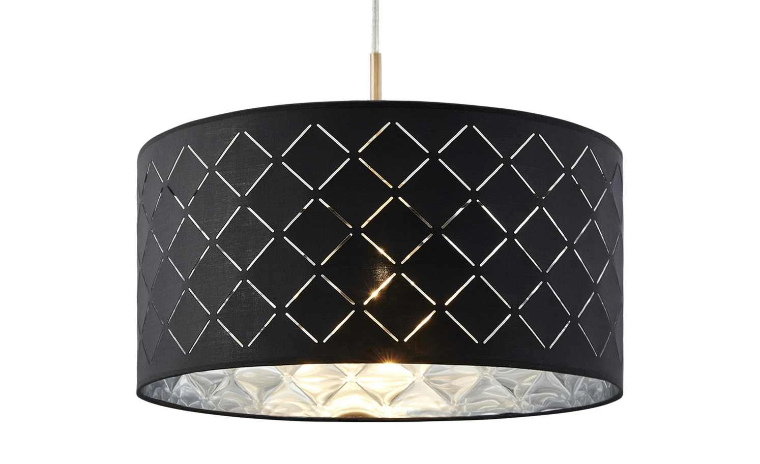 Stoffpendelleuchte, 1-flammig, Schirm grau/silber 6 Stoffpendelleuchte, 1-flammig, Schirm grau/silber – Bild 6