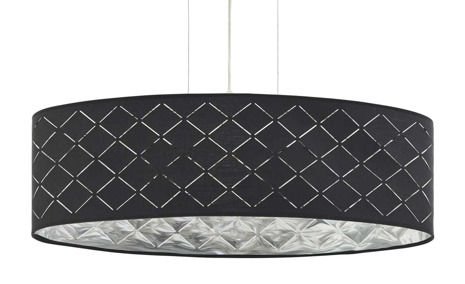 Stoffpendelleuchte, 3-flammig, Schirm grau/silber 1 Stoffpendelleuchte, 3-flammig, Schirm grau/silber