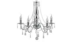 HOME STORY Kronleuchter, 5-flammig, mit Glasbehang