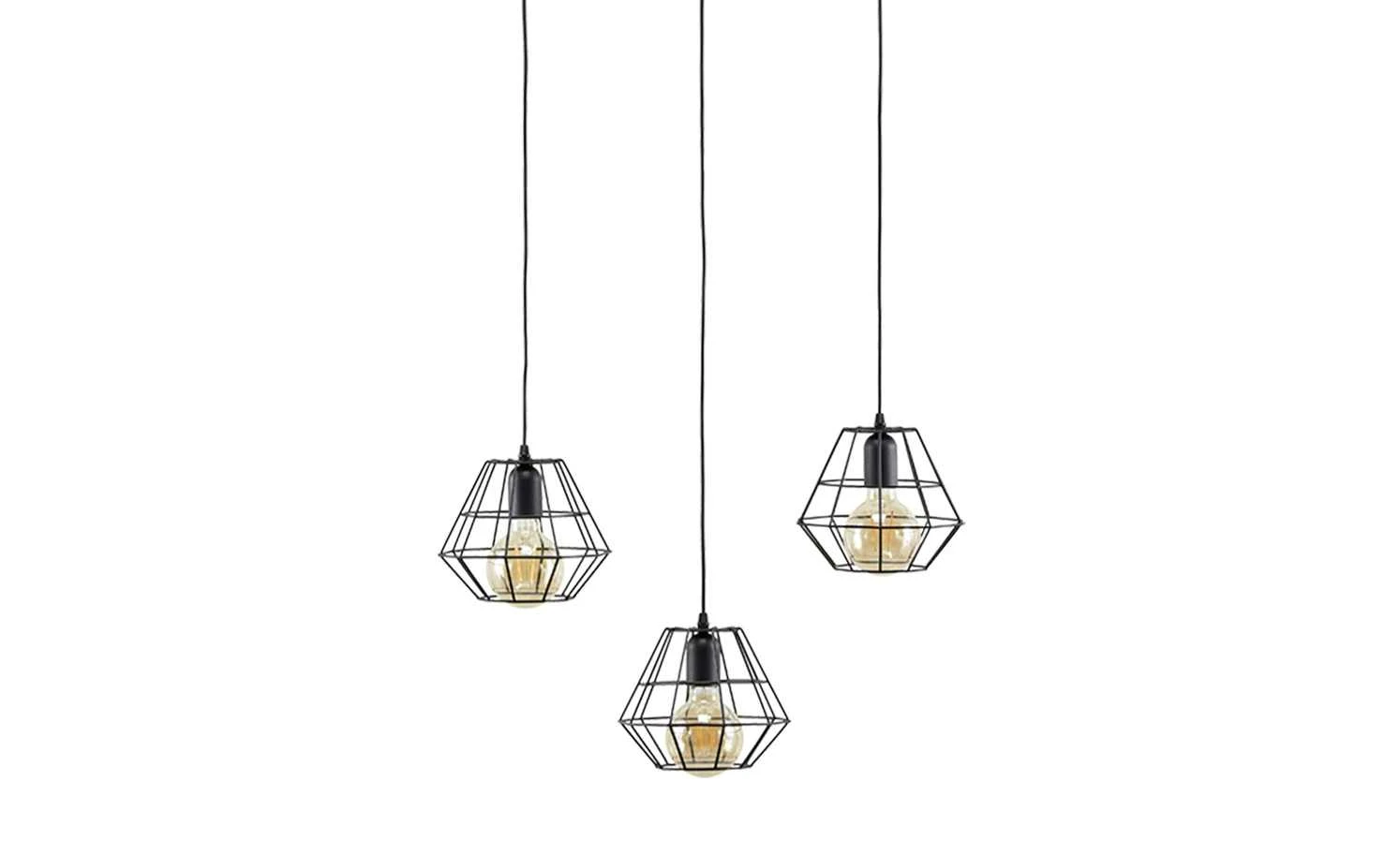 Pendelleuchte, 3-flammig, schwarz 2 Pendelleuchte, 3-flammig, schwarz – Bild 2