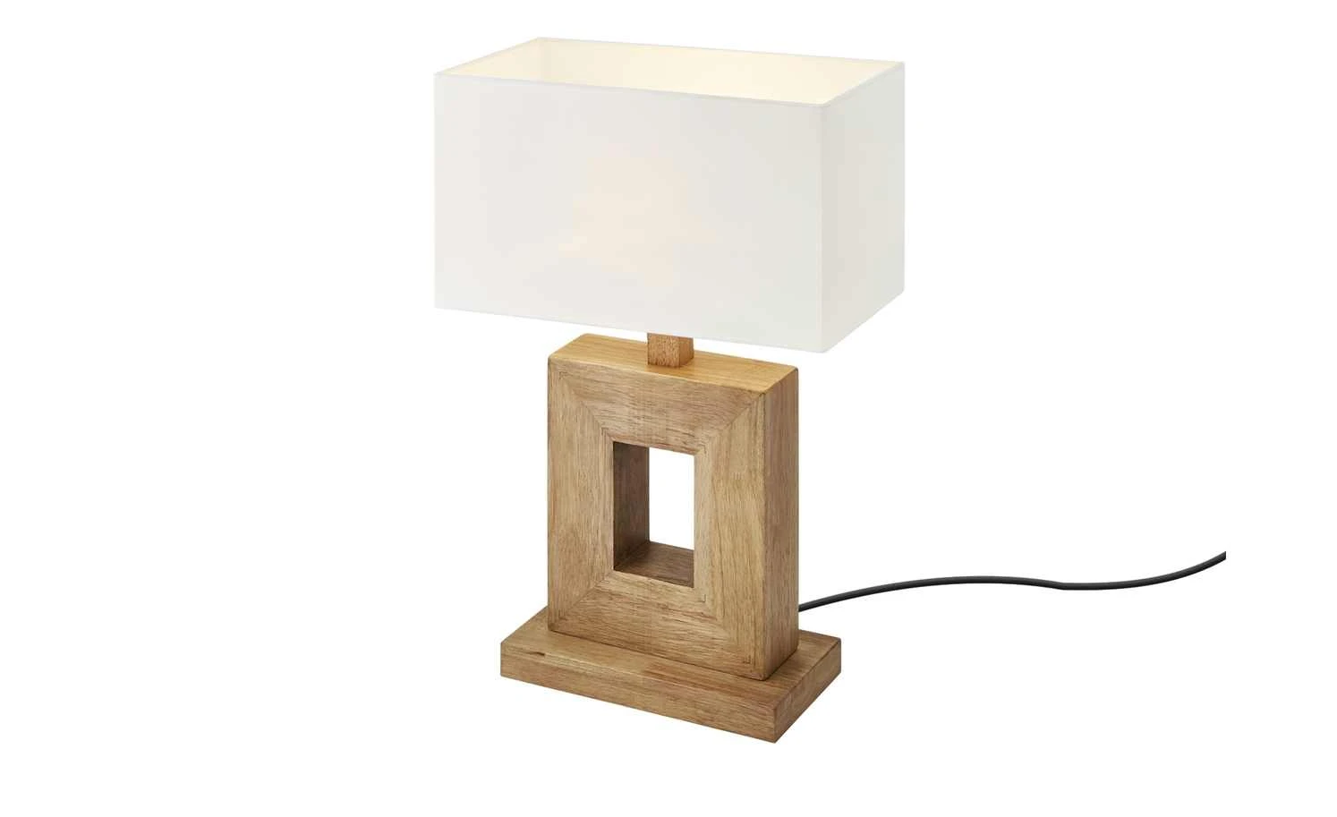 Holztischleuchte, 1-flammig, Schirm eckig 1 Holztischleuchte, 1-flammig, Schirm eckig