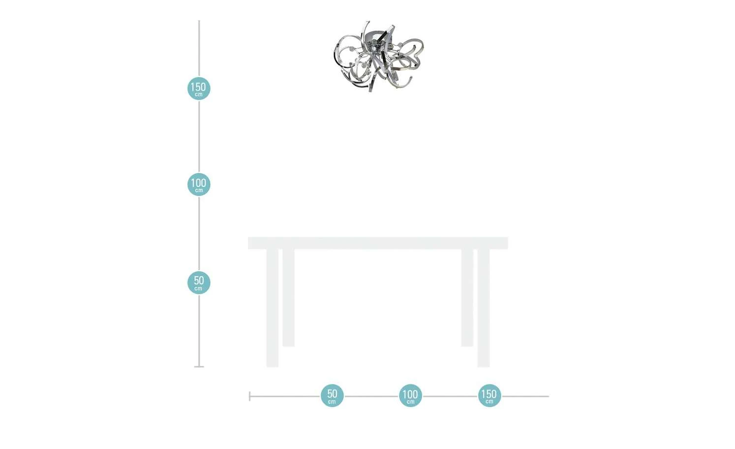 KHG LED-Deckenleuchte, Chrom mit Kristall | silberfarben 4 KHG LED-Deckenleuchte, Chrom mit Kristall | silberfarben – Bild 4