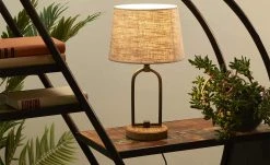 Tischleuchte, 1-flammig, rostfarben