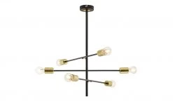Wofi Pendelleuchte, 6-flammig, schwarz / goldfarben 15 Wofi Pendelleuchte, 6-flammig, schwarz / goldfarben -Innenleuchten Verkaufsladen 10689698 10 202103021436