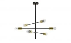 Wofi Pendelleuchte, 6-flammig, schwarz / goldfarben 17 Wofi Pendelleuchte, 6-flammig, schwarz / goldfarben -Innenleuchten Verkaufsladen 10689698 2 201901221136