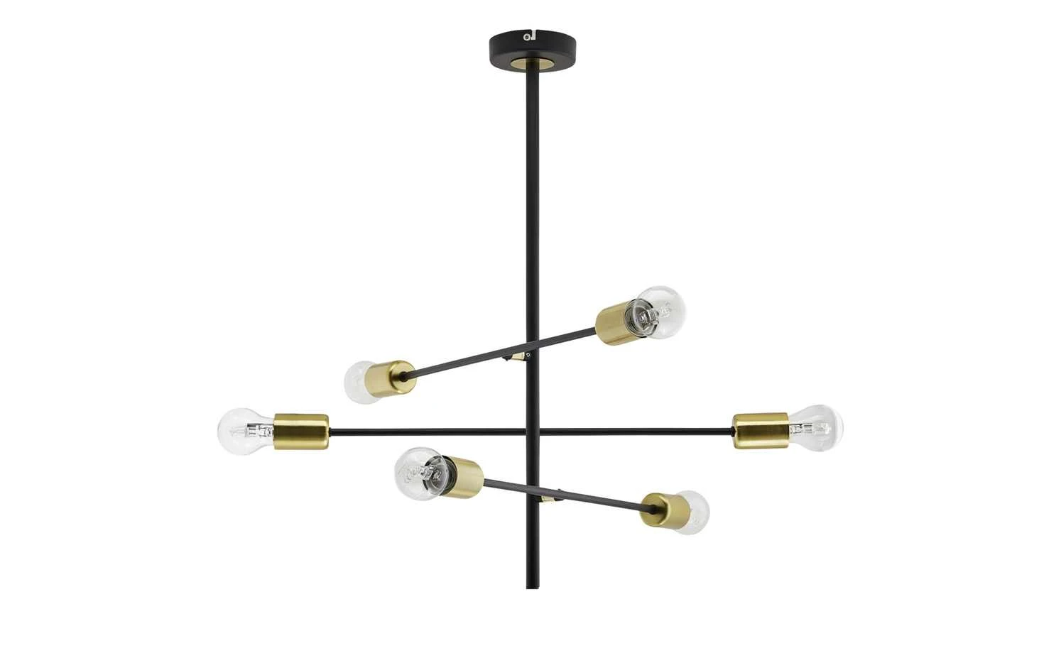 Wofi Pendelleuchte, 6-flammig, schwarz / goldfarben 7 Wofi Pendelleuchte, 6-flammig, schwarz / goldfarben – Bild 7