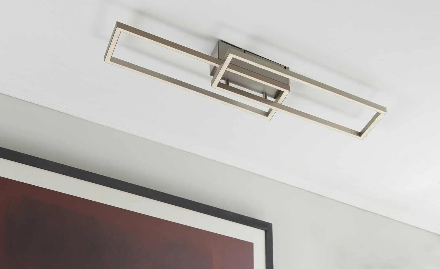 Paul Neuhaus LED-Deckenleuchte, 2-flammig, Nickel-matt 1 Paul Neuhaus LED-Deckenleuchte, 2-flammig, Nickel-matt