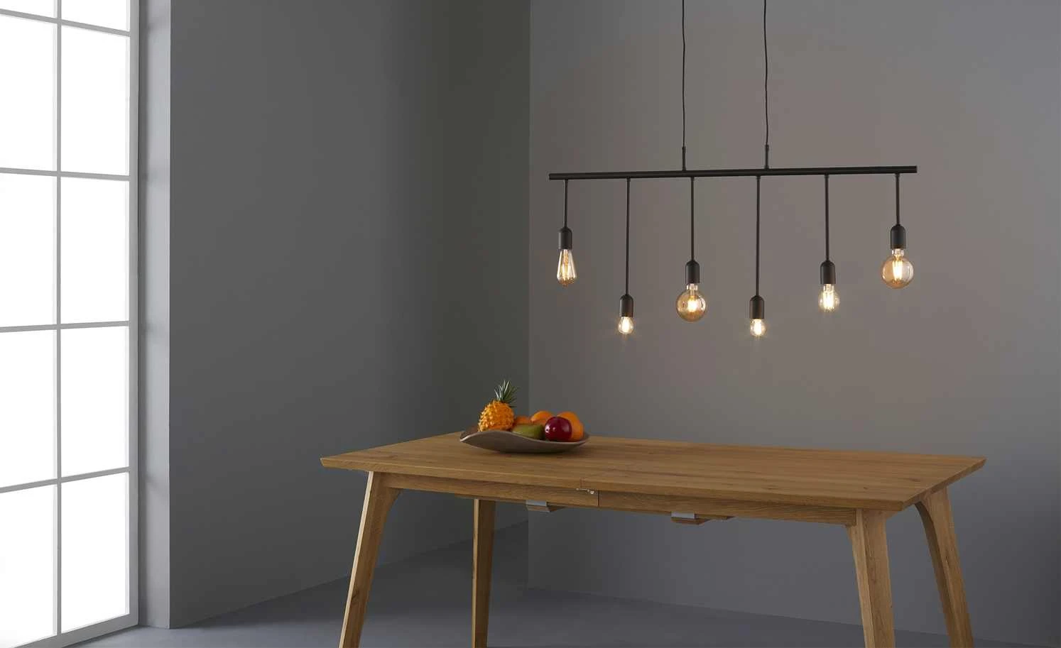 Pendelleuchte, 6-flammig, schwarz 4 Pendelleuchte, 6-flammig, schwarz – Bild 4