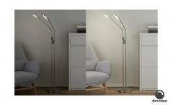 Fischer-Honsel LED-Leseleuchte,2-flammig, Nickel-matt mit Dimmer -Innenleuchten Verkaufsladen 10689926 7 202105112233