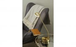 Fischer-Honsel LED-Schreibtischleuchte, Messing-matt mit Dimmer