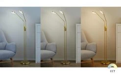 Fischer-Honsel LED-Leseleuchte, 2-flammig, Messing-matt mit Dimmer -Innenleuchten Verkaufsladen 10689929 8 202105112233