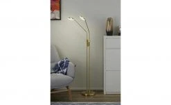 Fischer-Honsel LED-Leseleuchte, 2-flammig, Messing-matt mit Dimmer