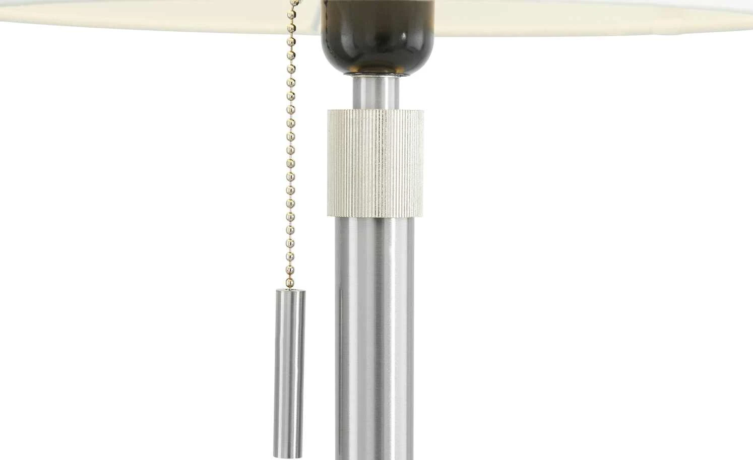 Trio Tischleuchte, 1-flammig, Nickel-matt, Stoffschirm weiß 3 Trio Tischleuchte, 1-flammig, Nickel-matt, Stoffschirm weiß – Bild 3