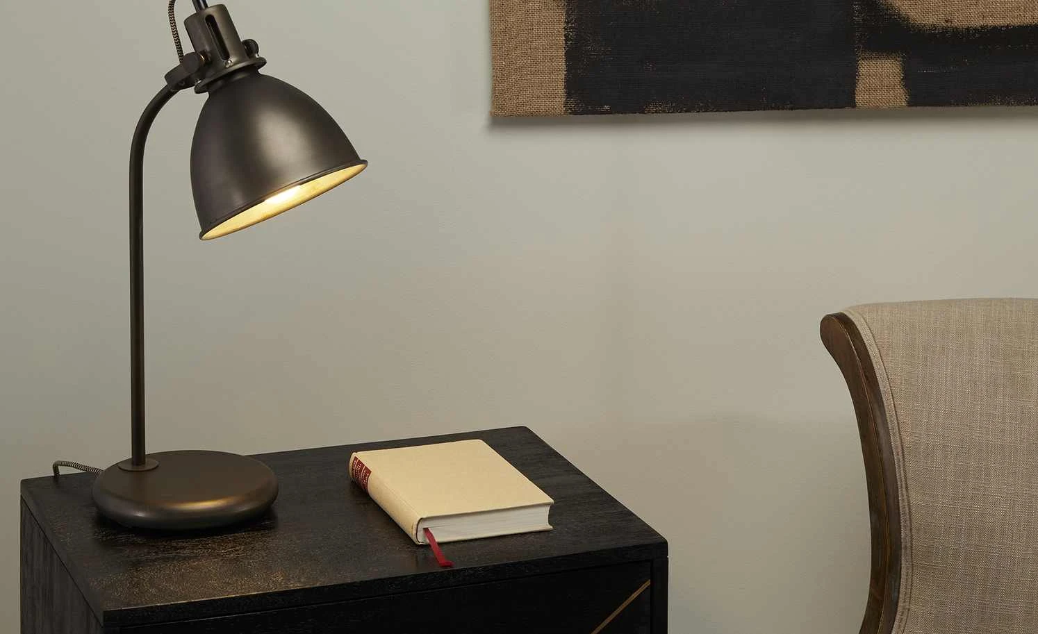 Tischleuchte, 1-flammig, schwarz 1 Tischleuchte, 1-flammig, schwarz