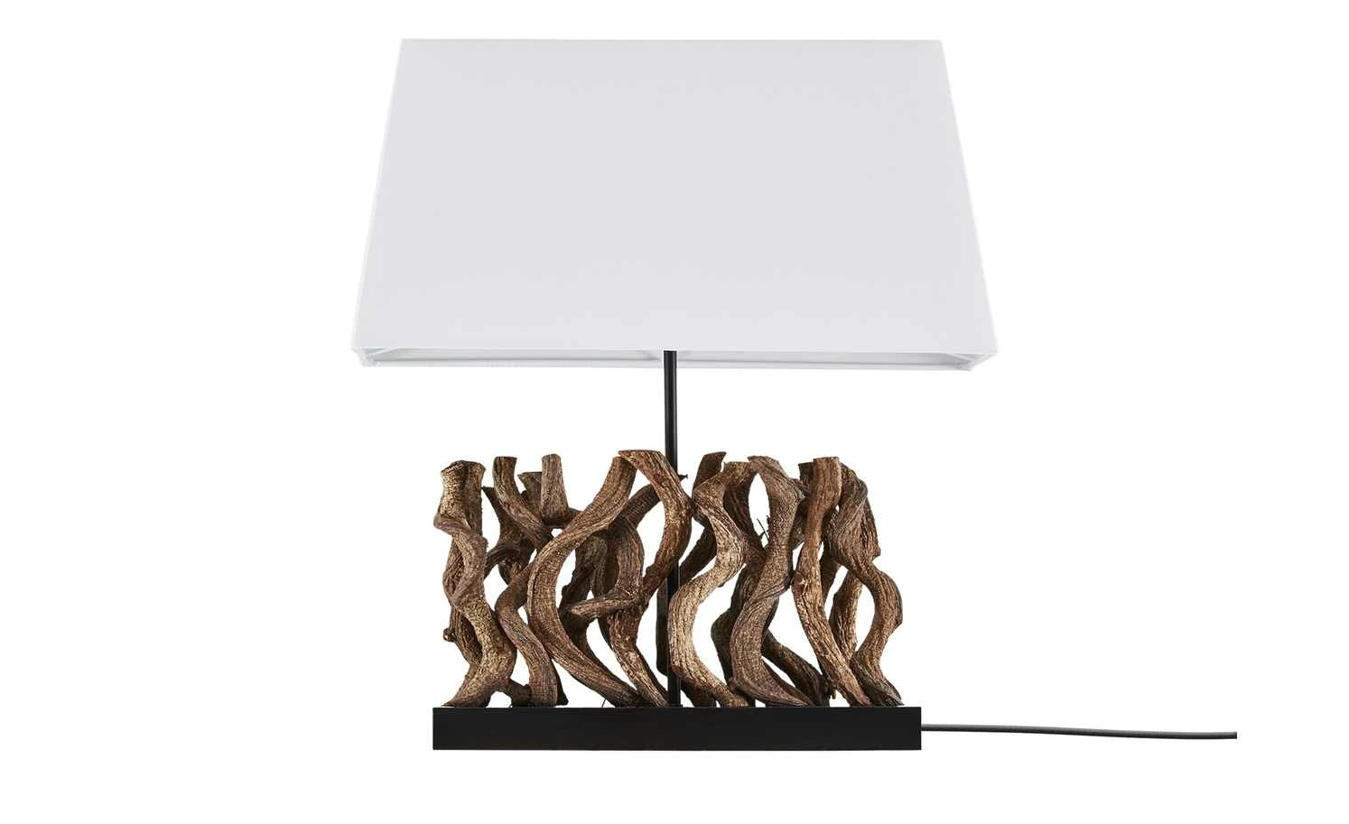 HOME STORY Tischleuchte, 1-flammig mit Holzdekor 2 HOME STORY Tischleuchte, 1-flammig mit Holzdekor – Bild 2