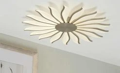 Meisterleuchten LED-Deckenleuchte, ´Sonne´ Nickel matt | Weiß, Nickel matt