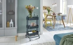 KHG Stehleuchte, 1-flammig, Dreibein mit Stoffschirm