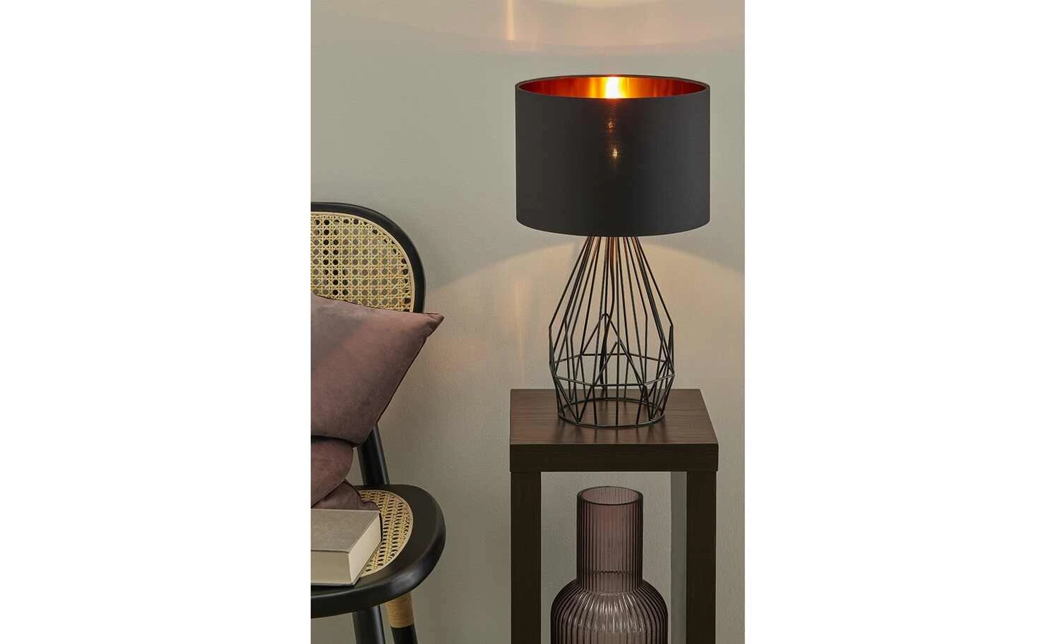 KHG Tischleuchte, 1-flammig, Schwarz / goldfarben 2 KHG Tischleuchte, 1-flammig, Schwarz / goldfarben – Bild 2