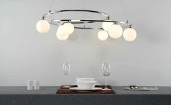 Meisterleuchten Pendelleuchte, 8-flammig, mit Glaskugeln
