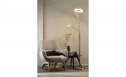 Meisterleuchten LED-Deckenfluter, 2-flammig, messing-matt | Messing matt