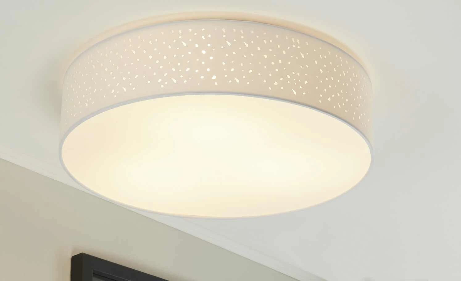 KHG Deckenleuchte, 3-flammig, Stoffschirm weiß 1 KHG Deckenleuchte, 3-flammig, Stoffschirm weiß