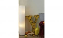 KHG Stehleuchte, 2-flammig, Stoffschirm weiß