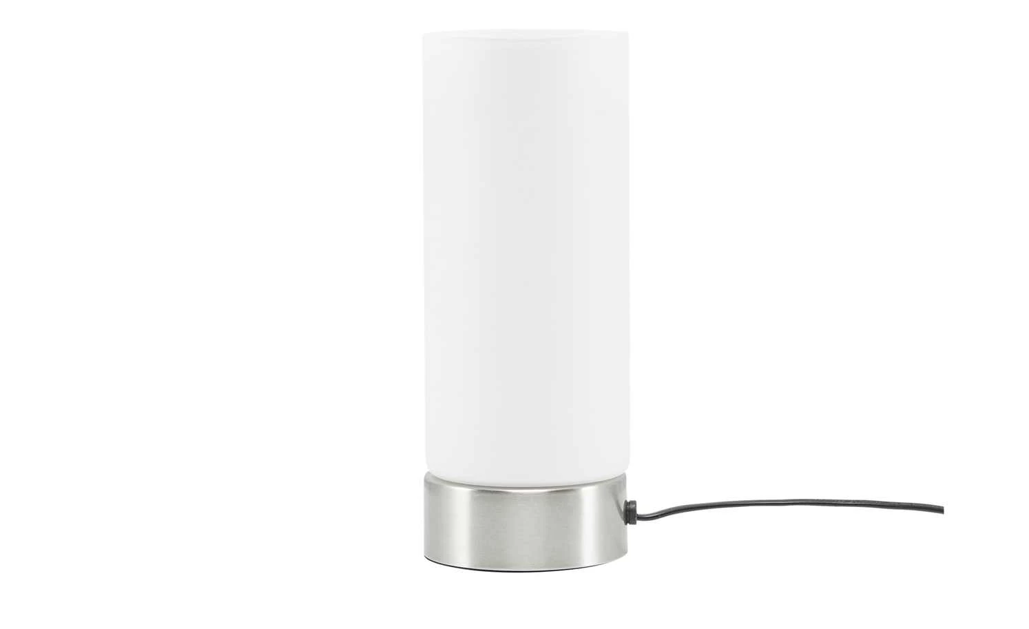 KHG Tischleuchte, 1-flammig, Zylinderform Glas weiß | Nickel 2 KHG Tischleuchte, 1-flammig, Zylinderform Glas weiß | Nickel – Bild 2