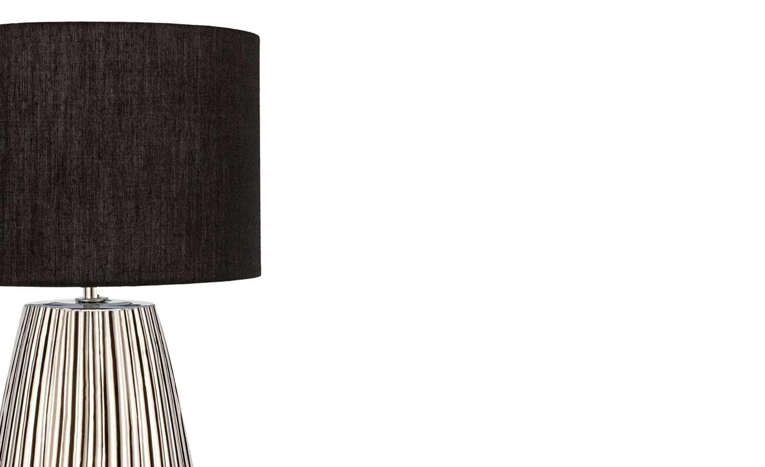 Keramik-Tischleuchte, 1-flammig, silber/schwarz 4 Keramik-Tischleuchte, 1-flammig, silber/schwarz – Bild 4