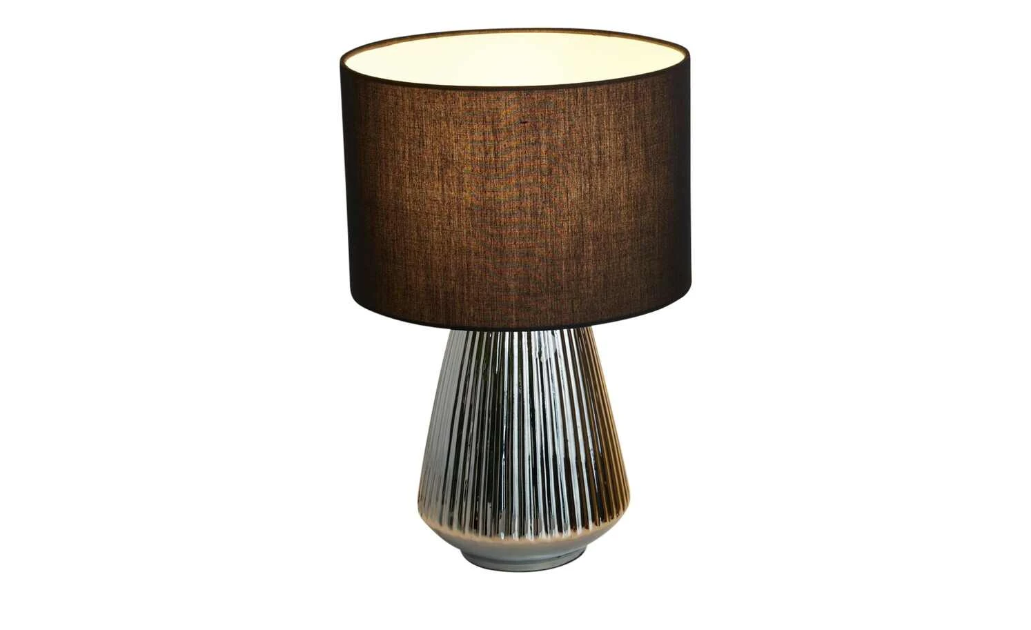 Keramik-Tischleuchte, 1-flammig, silber/schwarz 5 Keramik-Tischleuchte, 1-flammig, silber/schwarz – Bild 5