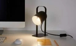 Tischleuchte, 1-flammig, Metall schwarz